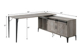 Zakawani - Writing Desk With A Cabinet - Gray Oak / Black - Furniture Home Direct
