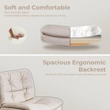 Large Size Armless Home Office Desk Chair Vanity Chair No Wheels - Beige - Furniture Home Direct