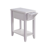 Modern Chairside Table With Two Cup Holders, Display Accent Table - White - Furniture Home Direct
