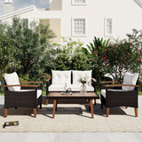 4 Piece Garden Furniture, Patio Seating Set - Furniture Home Direct