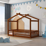 Bed House Bed Frame With Fence - Furniture Home Direct
