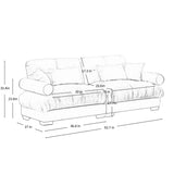 Modern Velvet Sofa With Bolstered Armrests And Pillows - Furniture Home Direct
