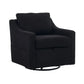 Linen Fabric 360° Swivel Accent Chair With Upholstered Back Pillow And Rivet Armrest - Furniture Home Direct