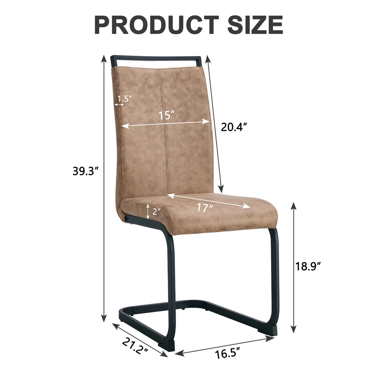 Dining Chairs Upholstered Modern Cantilever Steel Brown - Furniture Home Direct