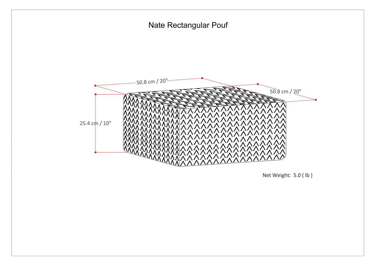 Nate - Handcrafted Square Pouf - Furniture Home Direct