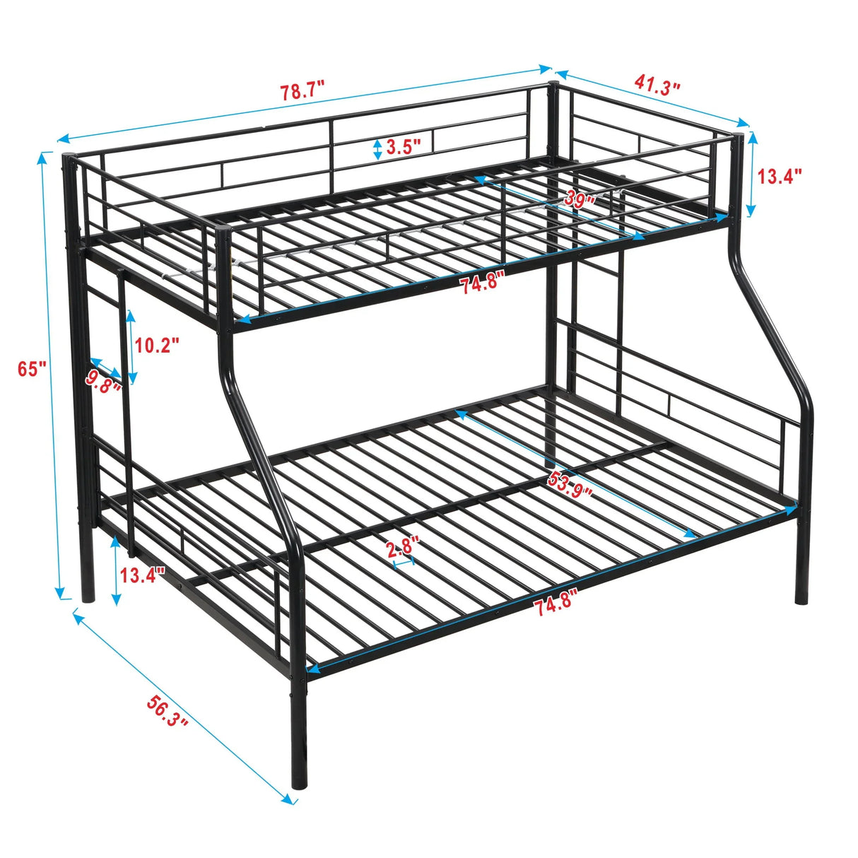Modern Metal Bunk Bed - Furniture Home Direct