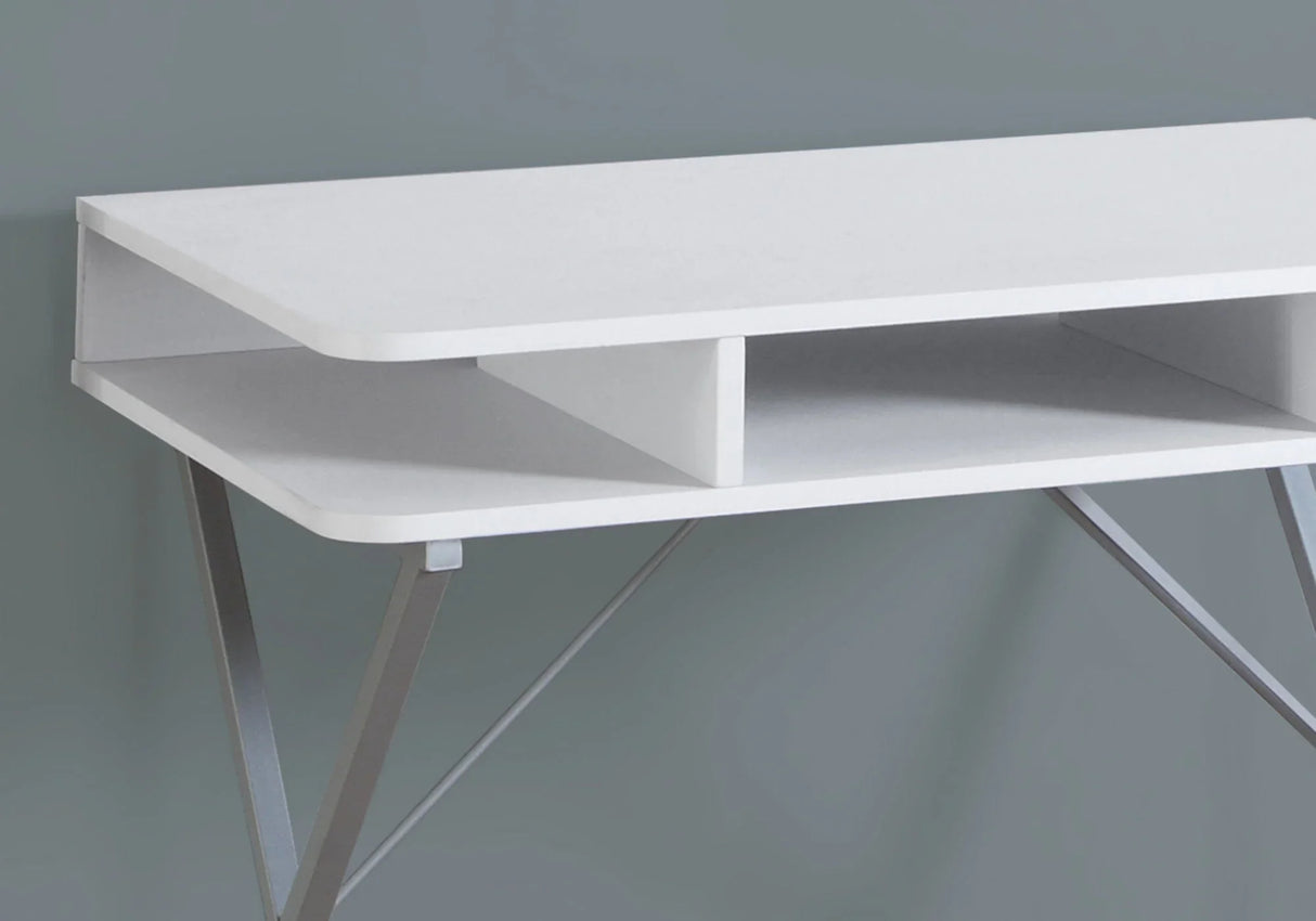 Computer Desk For Home Office, Laptop, Storage Shelves, Modern Convenient Design - White - Furniture Home Direct