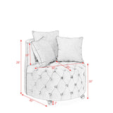 Modern Upholstered Swivel Chair With Button Tufted Design And Movable Wheels - Furniture Home Direct