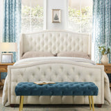 Marcella - Upholstered Shelter Headboard Bed Set - Furniture Home Direct