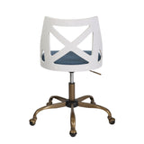 Charlotte - Farmhouse Task Chair - Antique Copper / White / Blue - Furniture Home Direct