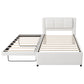 Upholstery Platform Bed With Trundle,Trundle Can Be Flat Or Erected - Furniture Home Direct