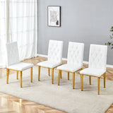 Vintage Style Armless Dining Chairs Set With Grid And Buckle Design - Furniture Home Direct