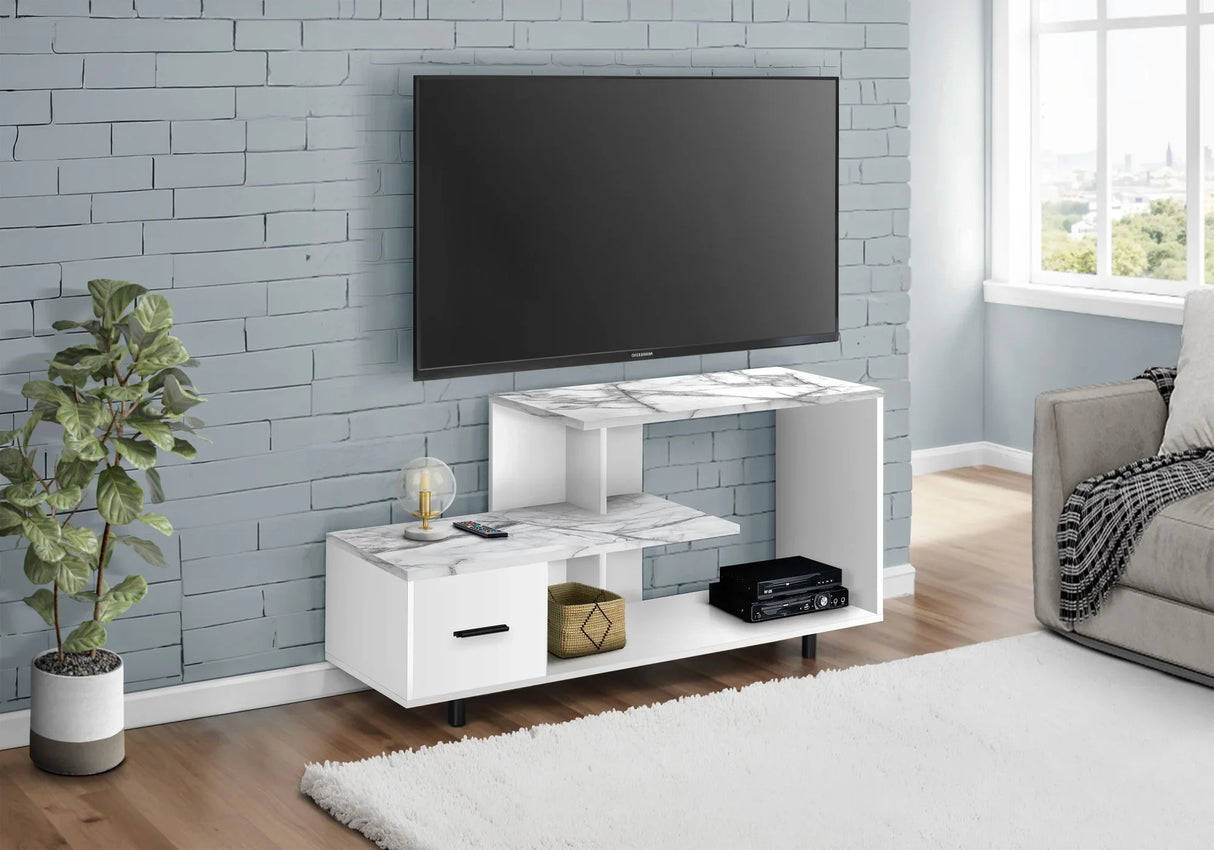 TV Stand, Console, Media Entertainment Center, Storage Drawer, Contemporary - Furniture Home Direct