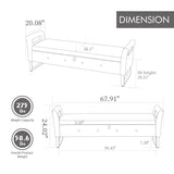 Wide Storage Soft Ottoman Bench With Armrests - Furniture Home Direct