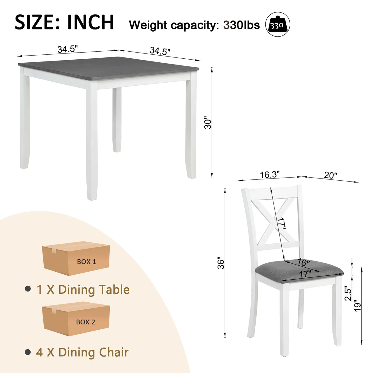 Modern Dining Table Set With Chairs For Kitchen - Furniture Home Direct