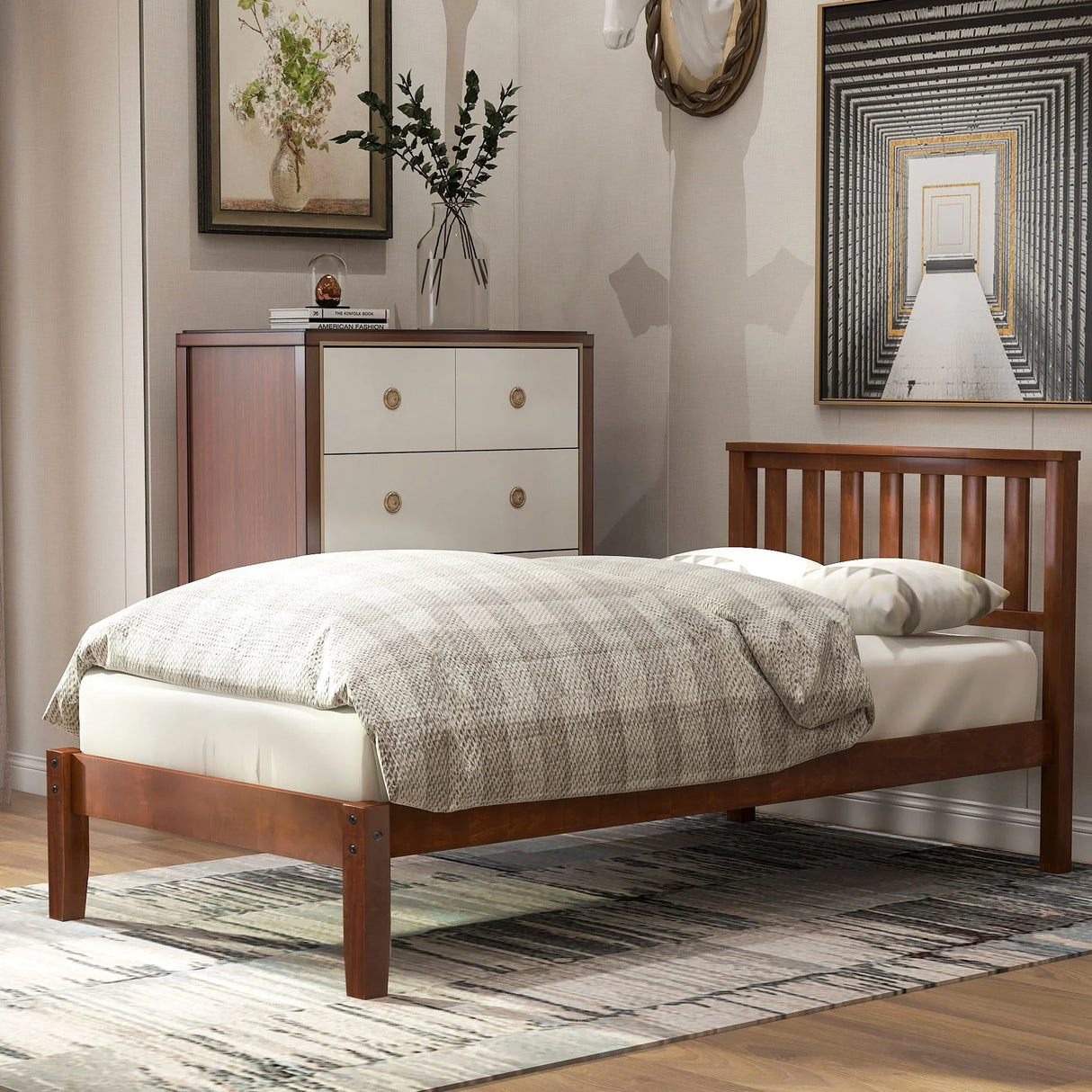Platform Bed With Headboard, Footboard, Slat Support - Furniture Home Direct