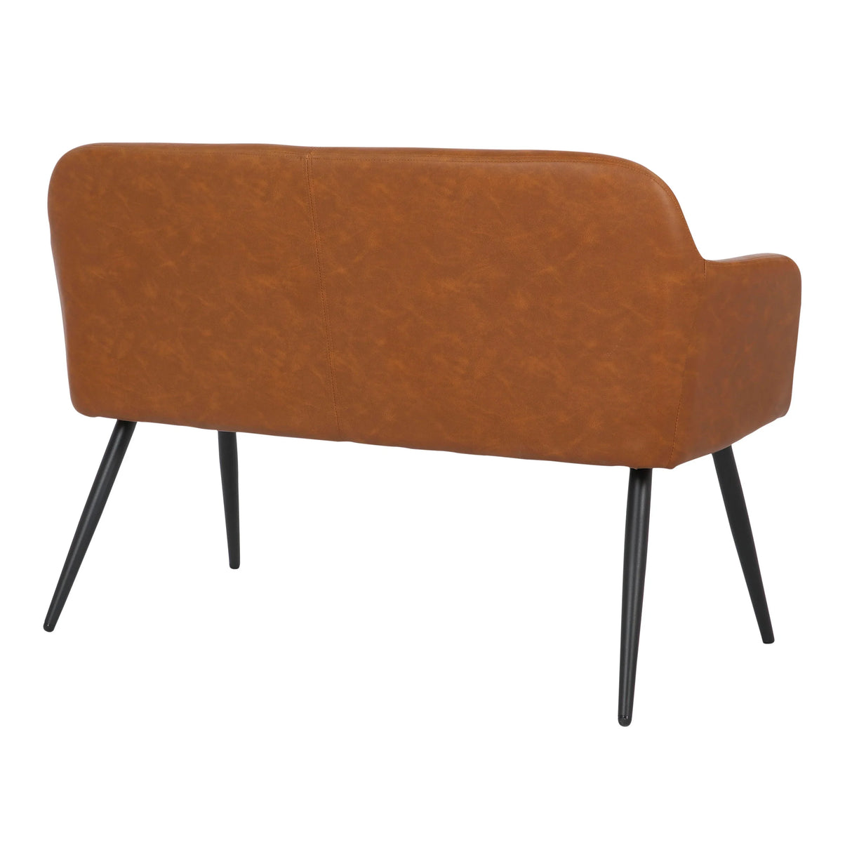 Daniella - Industrial High Back Bench - Black / Camel - Furniture Home Direct