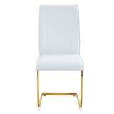 Dining Chairs Gold Frame Upholstered Set of 4 White - Furniture Home Direct