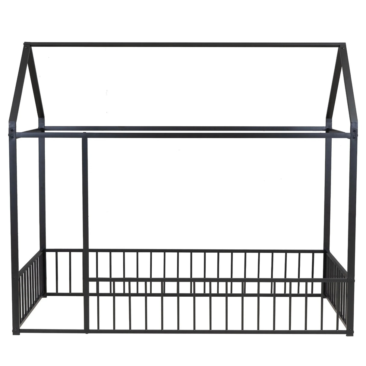 Metal Bed House Bed Frame With Fence - Furniture Home Direct