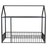 Metal Bed House Bed Frame With Fence - Furniture Home Direct