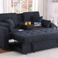 Cody II - 69.5"W Woven Fabric Convertible Sleeper Loveseat with Cup Holder - Furniture Home Direct