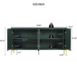 Modern Wood Sideboard Cabinet With Carved Door Panels, Adjustable Shelves, And Sturdy Metal Legs - Furniture Home Direct