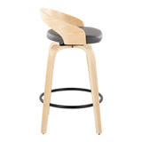 Grotto - Mid-Century Modern Fixed Height Counter Stool Swivel &h Round Footrest - Furniture Home Direct