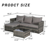Outdoor Sectional Set with Ottoman - Furniture Home Direct