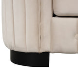 Modern 3-Piece Velvet Upholstered Living Room Set Including Sofa, Love Seat and Chair, Beige - Furniture Home Direct