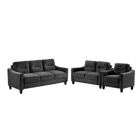 living Room Set With Sofa, Love seat and Accent Chair - Black - Furniture Home Direct