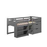 Fabiana - Twin Loft Bed With Storage - Gray - Furniture Home Direct