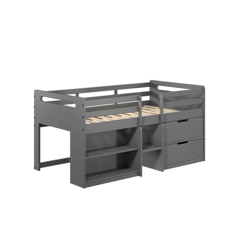 Fabiana - Twin Loft Bed With Storage - Gray - Furniture Home Direct