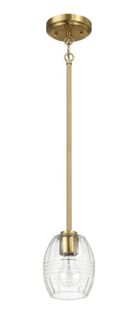 Vista - Single Pendant Chain Hanging Light - Clear / Gold - Furniture Home Direct