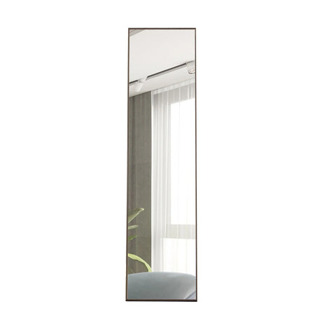 Solid Wood Frame Minimalist Mirror, Bathroom Bedroom Wall Mirror. Enhance Modern Interior Design - Gray / Transparent - Furniture Home Direct