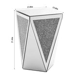 Side Table Geometric Mirrored Decorative Living Room Silver - Furniture Home Direct