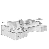 Modern Minimalist U - Shape Modular Sectional Sofa - Furniture Home Direct