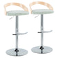 Grotto - Contemporary Adjustable Barstool, Swivel With Rounded T Footrest (Set of 2) - Furniture Home Direct