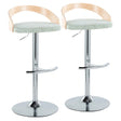 Grotto - Contemporary Adjustable Barstool, Swivel With Rounded T Footrest (Set of 2) - Furniture Home Direct