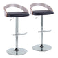 Grotto - Contemporary, Adjustable Barstool With Swivel With Rounded T Footrest (Set of 2) - Furniture Home Direct