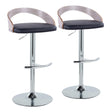 Grotto - Contemporary, Adjustable Barstool With Swivel With Rounded T Footrest (Set of 2) - Furniture Home Direct