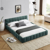 Modern Platform Bed Frame With Thick Chenille Fabric - Furniture Home Direct