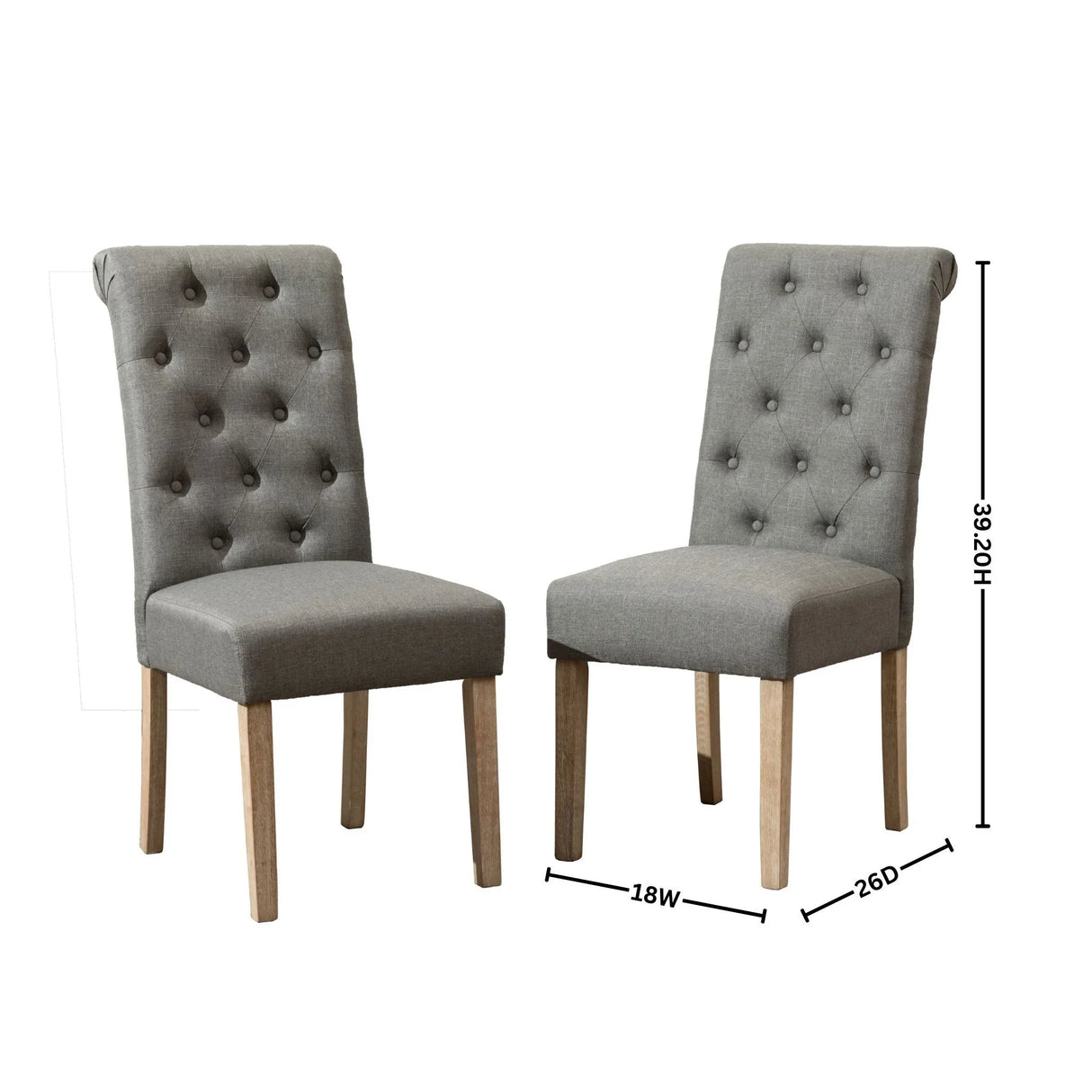 Dining Set 7 Piece Tufted Chairs Wood Table Beige Brown - Furniture Home Direct