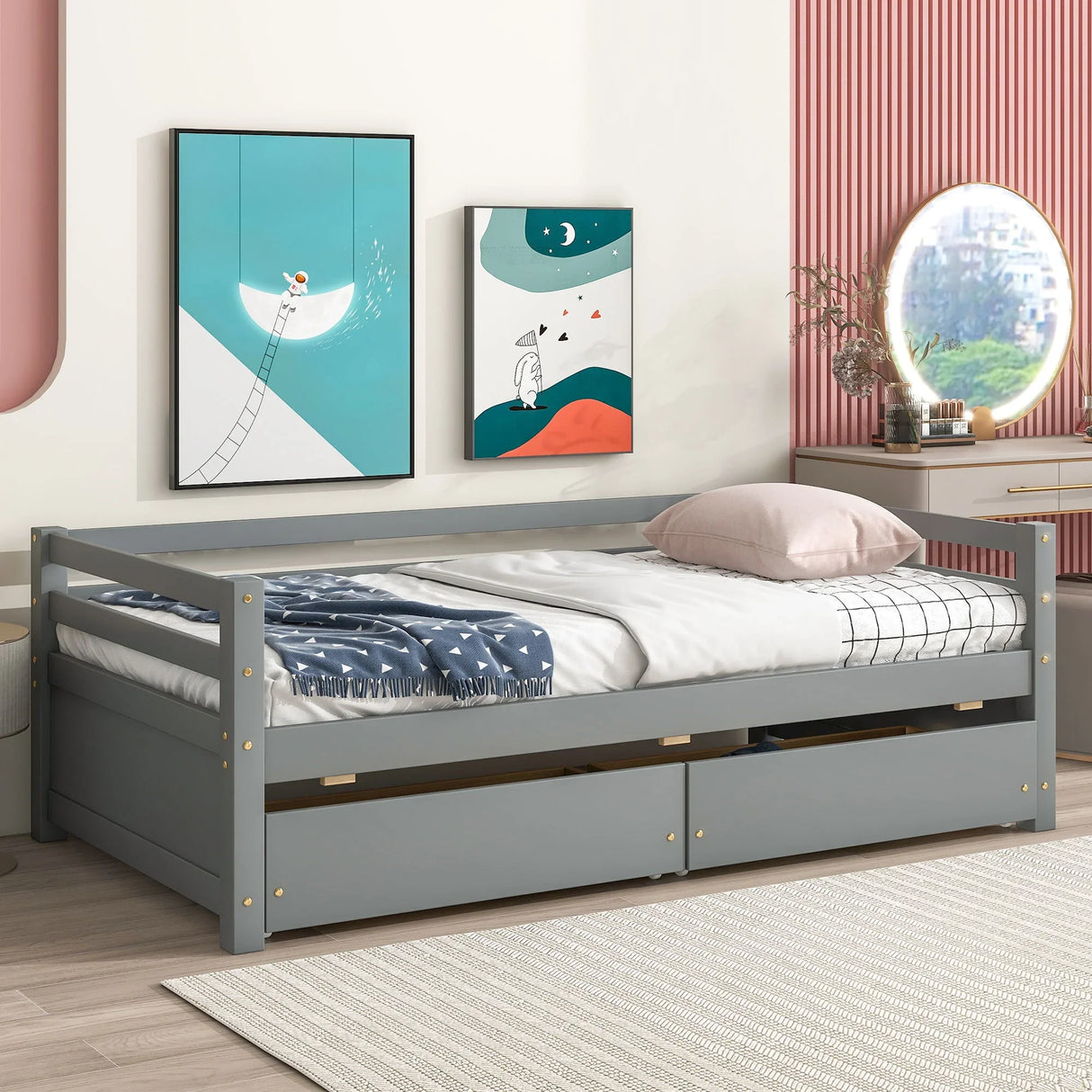 Daybed With 2 Storage Drawers - Furniture Home Direct