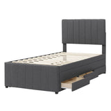 Upholstered Design Platform Bed With Trundle - Furniture Home Direct