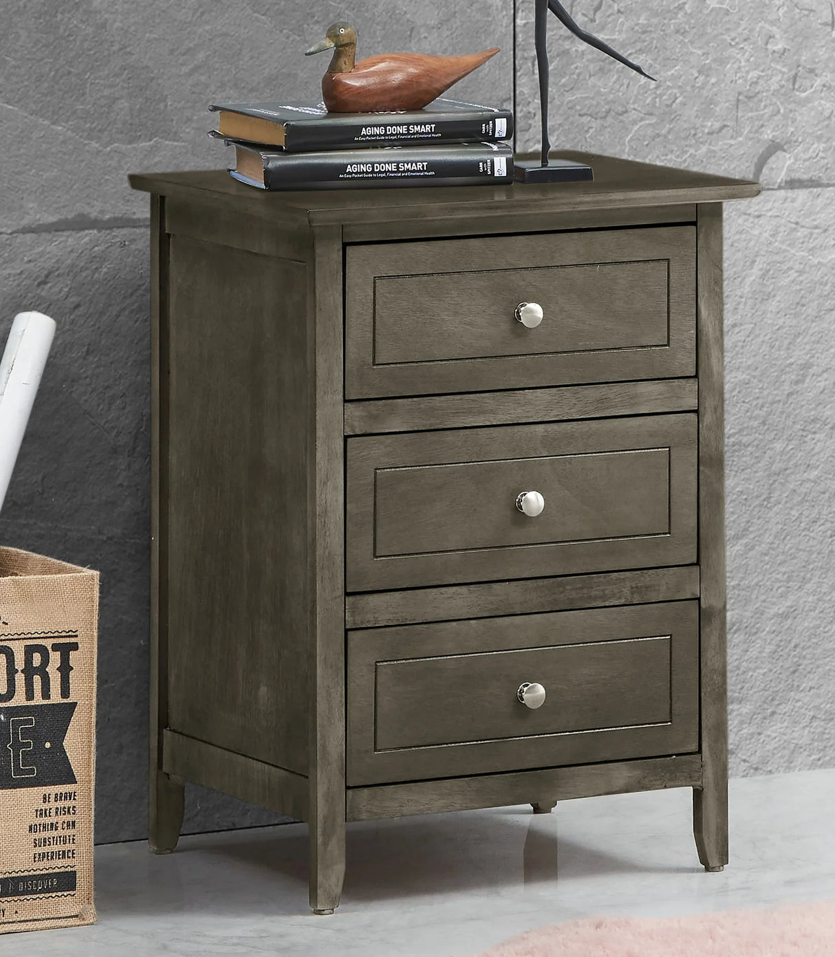 Daniel - 3 Drawer Nightstand - Furniture Home Direct