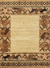 Tribes - 5'3" X 7'3" Southwest Area Rug Polypropylene - Beige - Furniture Home Direct