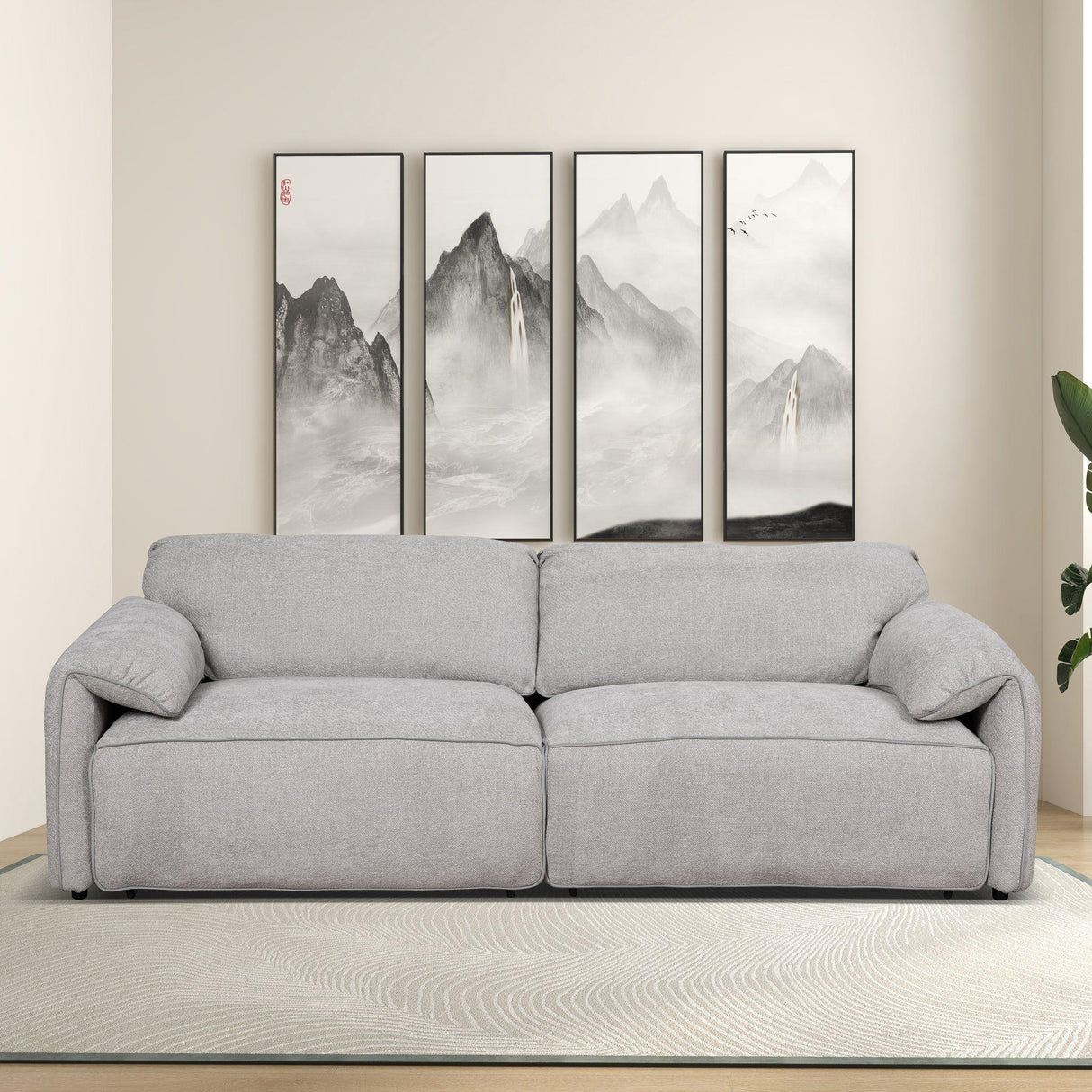 Cleveland - Dual Power Convertible Sofa - Silver - Furniture Home Direct