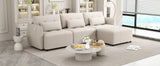 113.3 Modular Sectional With Ottoman And USB C Ports Beige - Furniture Home Direct