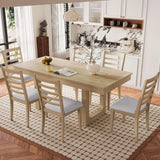 Extendable Dining Set, Farmhouse Extendable Table With Upholstered Chairs - Furniture Home Direct