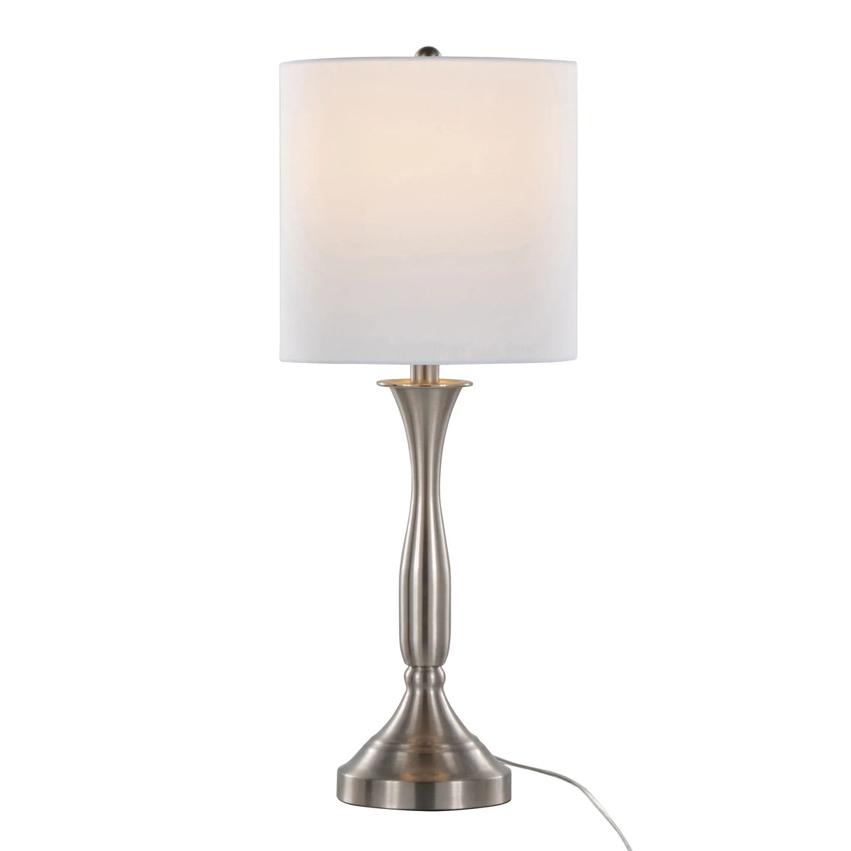 Sawyer - Contemporary Table Lamp (Set of 2) Built In USB Port - Nickel / White - Furniture Home Direct
